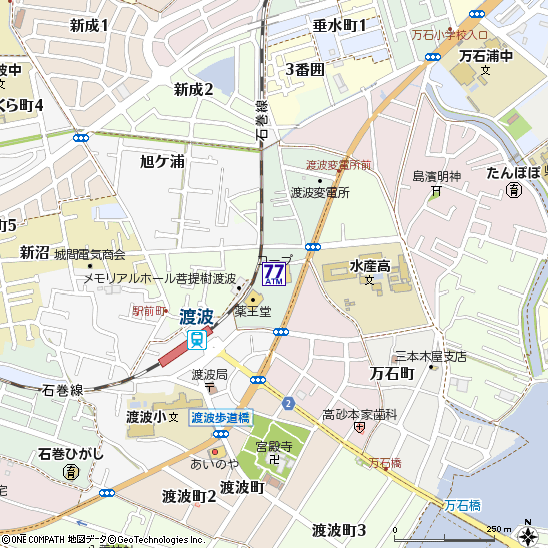 ＣＯ・ＯＰ石巻渡波店付近の地図
